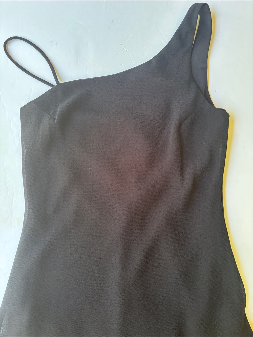 Vintage 90’s Minimalist Black Long Maxi Gown Asymmetrical Bias Homecoming Formal - Picture 6 of 16